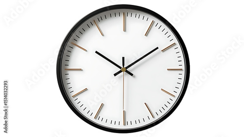 Modern minimalist wall clock design with sleek black and white aesthetic suitable for home office and interior decor projects representing time and punctuality