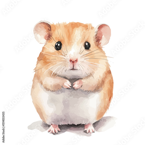 My Watercolor illustration, illustration hamster painting isolated on a white background, illustration, AI painting design, vector illustration set, eps format	