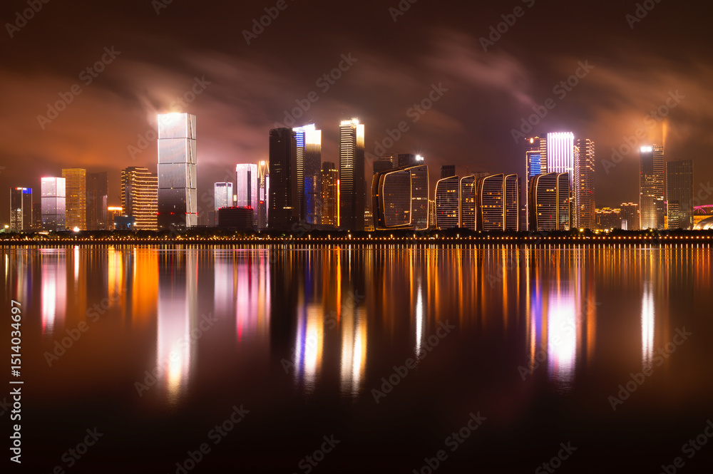Fototapeta premium The Skyline of Hangzhou, Qiangtanjiang, China