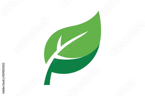 Green leaf logo design for nature and eco concepts