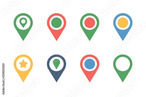 Colorful map pointer location pin icon vector set