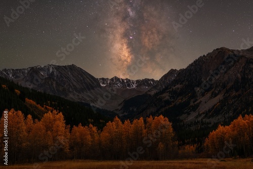 Milkway over Castle Rock Creek, Colorado Fall Colors