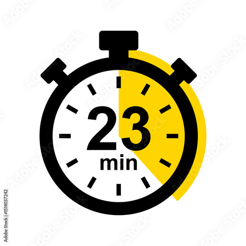 23 minute timer. Stopwatch icon