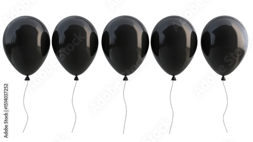 Set of black balloons on white background 
