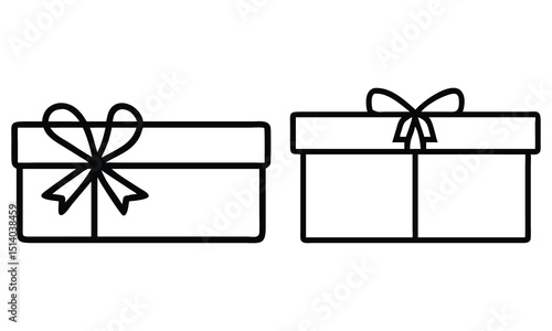 Decorative vector gift box with ribbon and bow, perfect for Christmas, birthday, or any holiday celebration