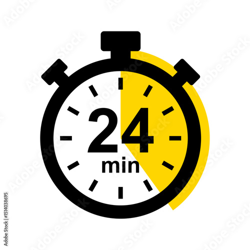 24 minute timer. Stopwatch icon