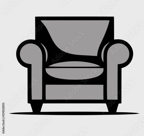 black armchair isolated on white
