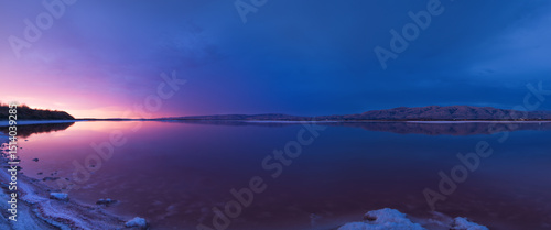 Sunset, Alviso Salt Lake Pond, California Bay Area, PInd Pond