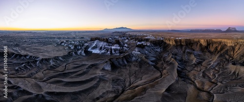 Moonscape sunrise, badlands, Utah
