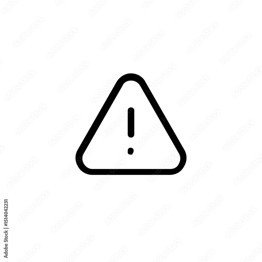 A simple black and white illustration of a warning sign with an exclamation point in a triangle shape A simple black and white illustration of a warning sign with an exclamation point in a triangle shape