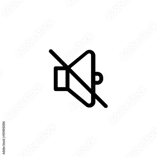 Muted speaker icon with a diagonal line through it indicating sound is off or volume is disabled completely