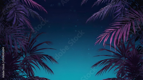 palm trees at night