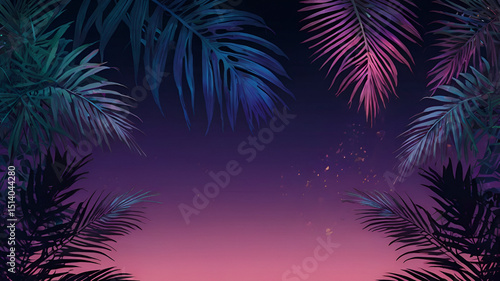 palm trees at night