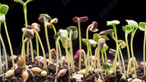 Wallpaper Mural The time lapse of the seeds to start growing and producing leaves.  Generative AI. Torontodigital.ca
