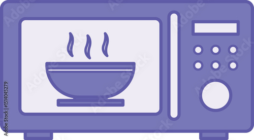 Colored Microwave Icon. Vector Illustration. Electrical Appliance for Heating and Cooking Food. Gadget, Technology. Device Concept