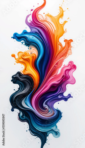 vertical aligned paint flame pattern in white background 