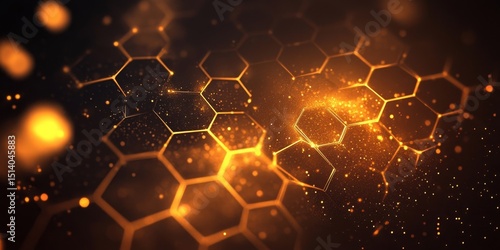 digital black hexagonal honeycomb background