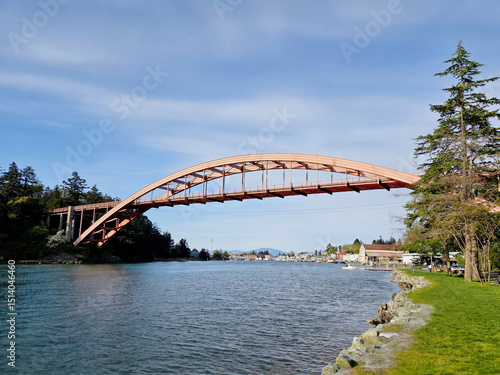 Rainbow Bridge connecting Fidalgo Island and La Conner in Skagit County, Washington
