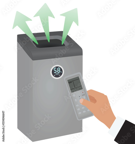 Grey dehumidifier isolated. vector illustration	
