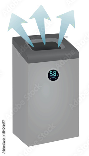 Grey dehumidifier isolated. vector illustration	