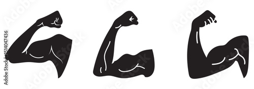 Muscle liner icon vector set. Biceps. Muscle icon. Gym logo. Vector .Biceps icon Simple thin outline