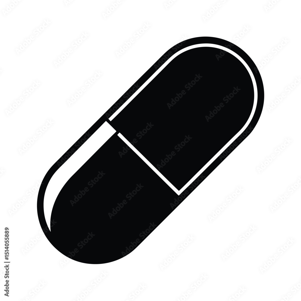 Capsule icon vector flat and clean look isolated.eps Capsule icon vector flat and clean look isolated.eps