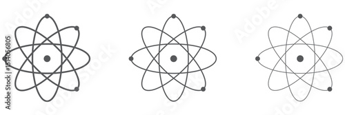 Atom liner icon vector set.