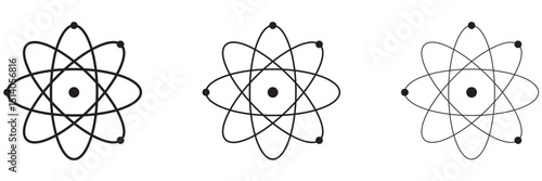 Atom liner icon vector set.