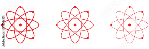 Atom liner icon vector set.