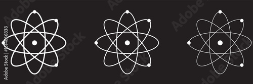 Atom liner icon vector set.