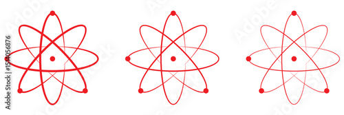 Atom icon vector silhouette illustration isolated on white background