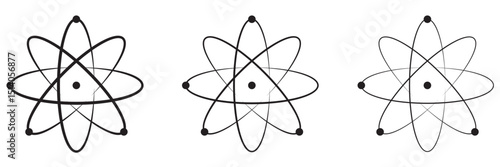Atom icon vector silhouette illustration isolated on white background