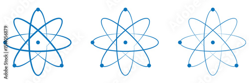 Atom icon vector silhouette illustration isolated on white background