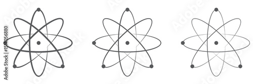 Atom icon vector silhouette illustration isolated on white background