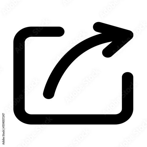 Illustration of an external link icon featuring an arrow exiting a square shape in a simple black line