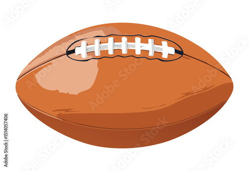 Orange American Football with White Stripes