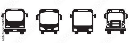 Bus Icon vector isolated on white background. Black bus vector icon