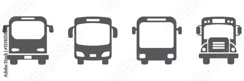 Bus Icon vector isolated on white background. Black bus vector icon