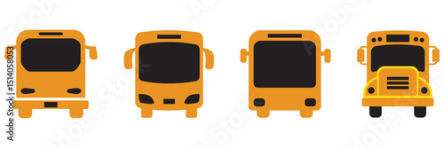 Bus Icon vector isolated on white background. Black bus vector icon