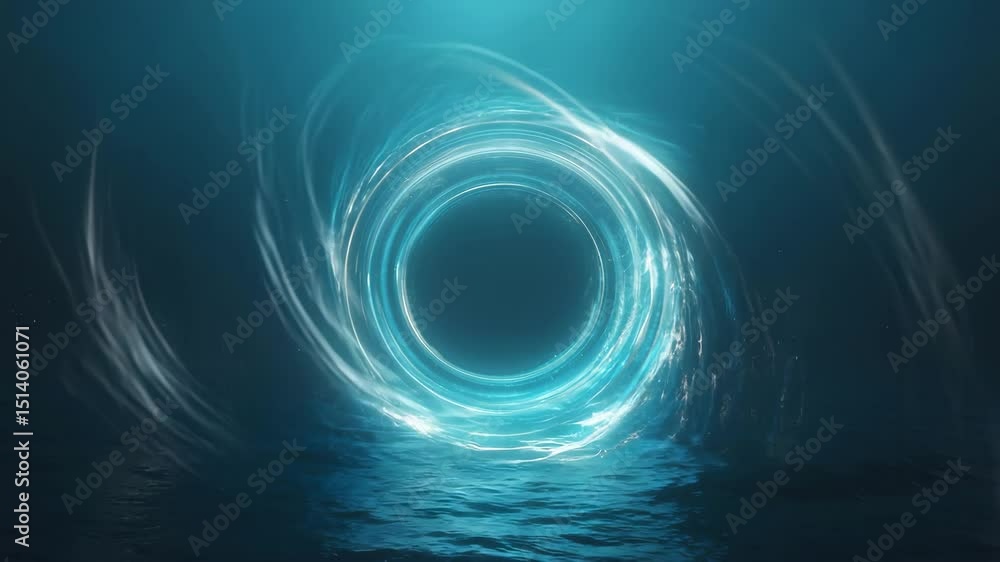 Abstract Teal Portal Over Water Surface Animation Abstract Teal Portal Over Water Surface Animation