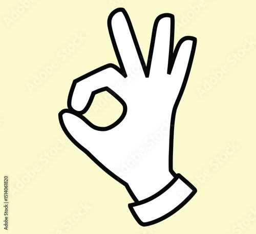 OK Hand Gesture Okay Sign Approval Fingers Vector Icon