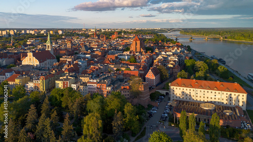 Fotografia Toruń city view from a bird's eye view, Poland.