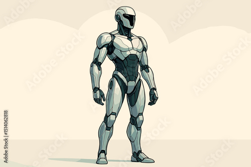 Advanced AI Android Robot. Cybernetic Humanoid. Futuristic Technology. Bionic Body. Artificial Intelligence. Robotics. Science Fiction. Mechanical Armor. Droid.