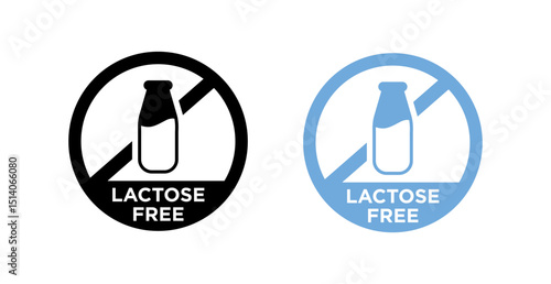 Lactose free icons set vector