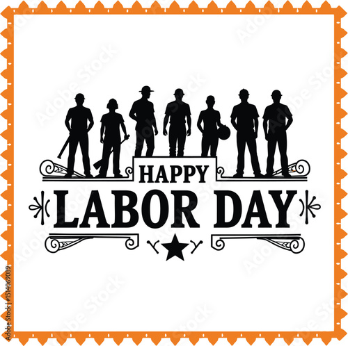 Happy Labor Day Silhouettes: A poignant silhouette composition honoring the hardworking individuals of Labor Day.