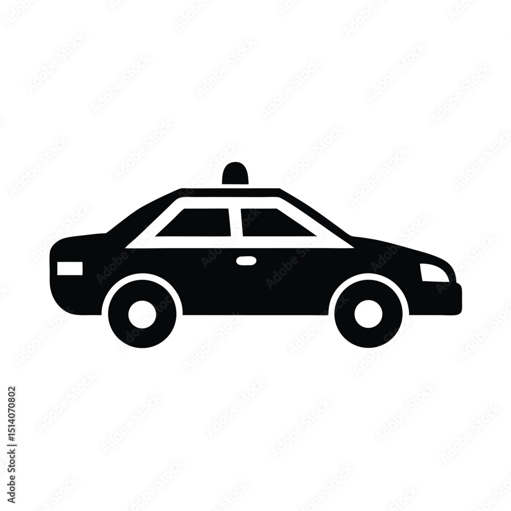 Fototapeta premium Cop Car Icon Vector Flat Clean Look Isolated