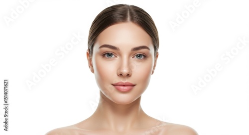 Elegant beauty portrait of young woman with radiant skin