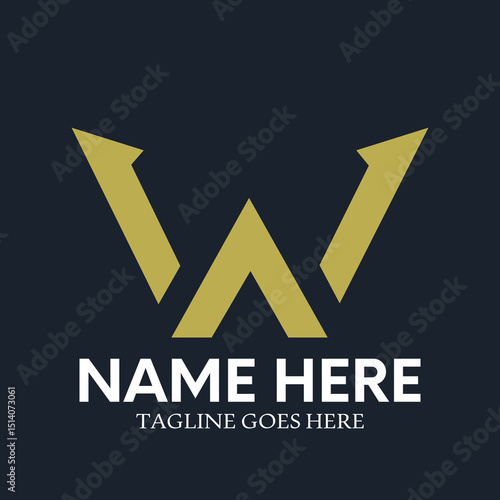Elegant Letter W with Geometric Accents Logo