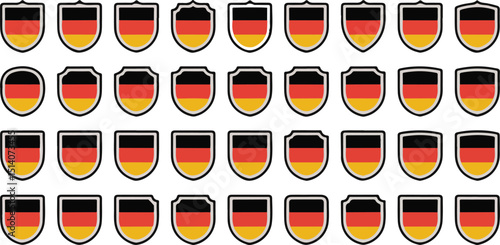 German flag displayed on a classic heraldic shield design