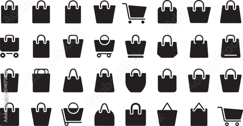 High resolution shopping bag icon design for retail branding and e commerce applications
